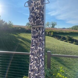 LOFT Tropical Coastal Beach Floral Leafy Flowy
Wide Leg Cropped Jumpsuit